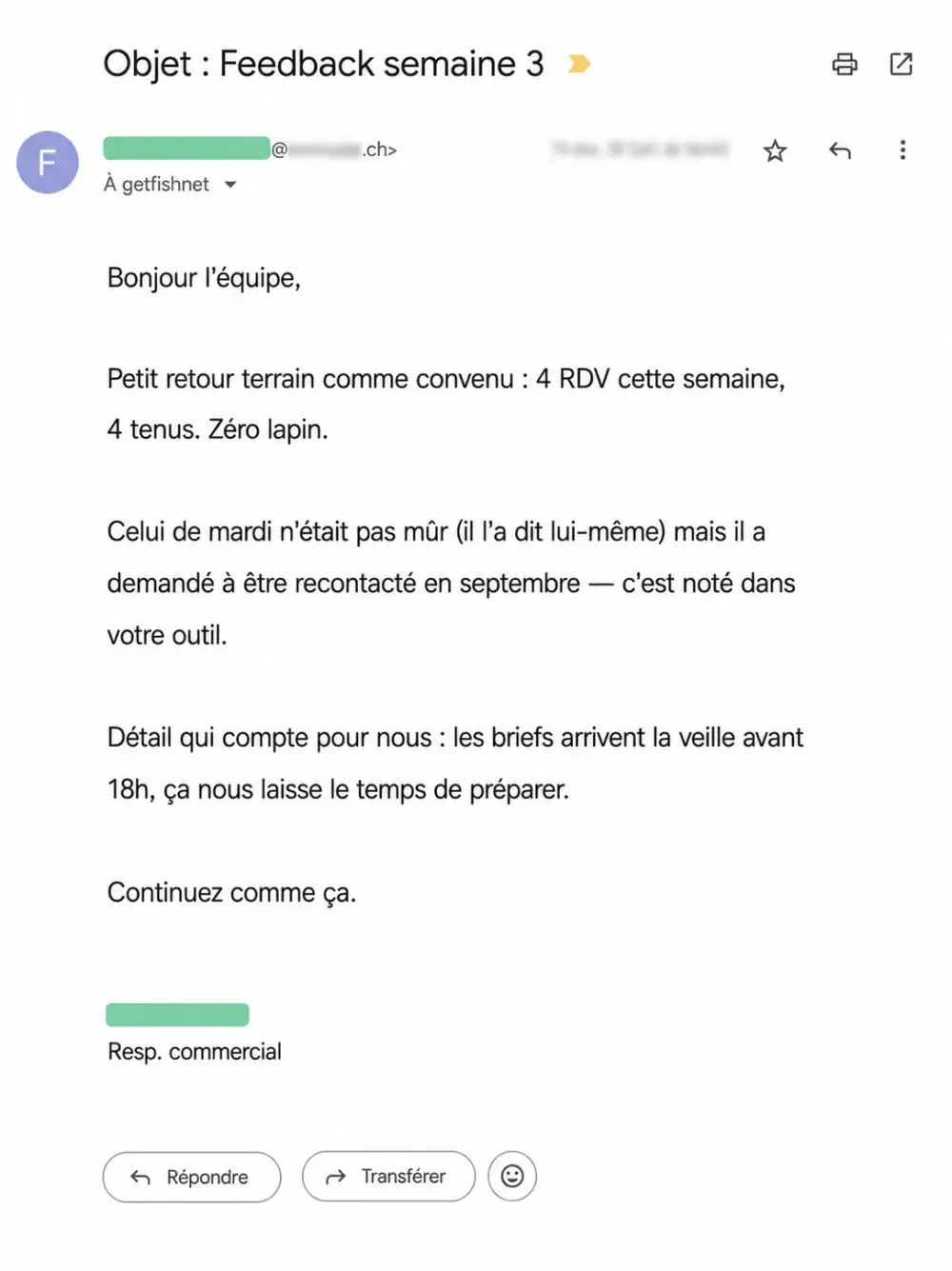 Email di richiesta di rinvio dell'appuntamento