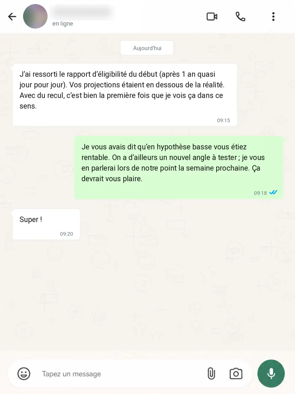 Messaggio WhatsApp — un anno dopo, proiezioni superate